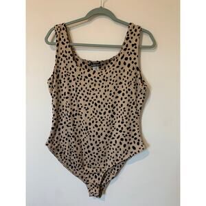 Heimish USA Leopard Bodysuit Womens Plus Size 1X Animal Print Night Club Comfy
